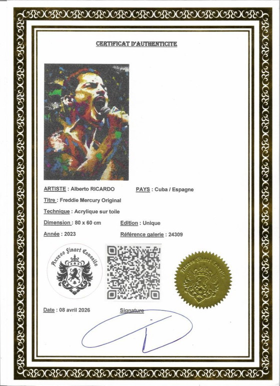 Alberto RICARDO - Freddie Mercury Original - Artist Canvas – Paintings & Drawings (photo 11 of 15)