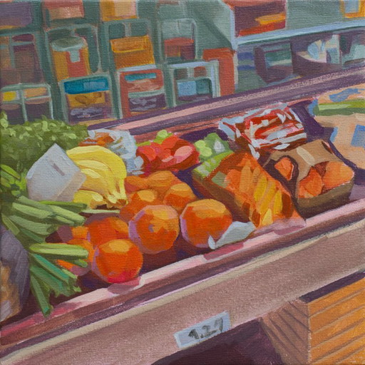 Everyday Life, Contemporary Impressionism in Miniature, 20x20; Sandra Kolondam