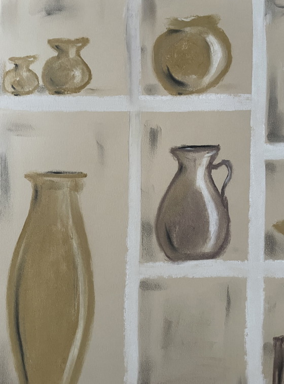 Image 1 of Natura morta firmata a pastello, laboratorio di ceramica in Marocco