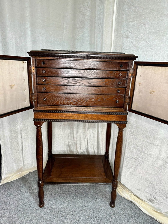 Antico mobile portaposate danese, Rovere, XX secolo, Armadi contenitori, Legno, Marrone (foto 8 di 15)