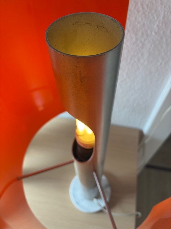 Image 1 of Mid-century vintage orange table lamp by Tito Agnoli for Stilnovo