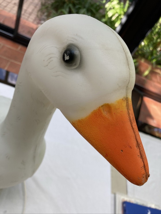 Image 1 of Grote 80's ganzenlamp op metalen voet