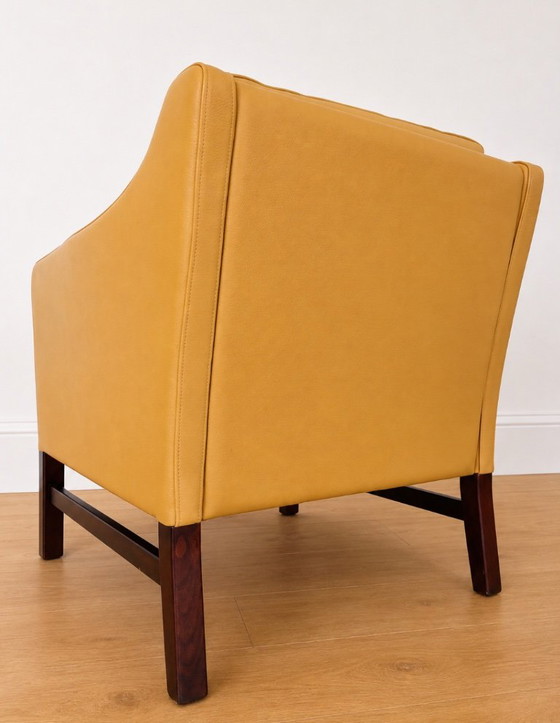 Vintage Danish Takashi Okamura & Erik Marquardsen Armchair in Light Cognac – Leather (photo 5 of 8)
