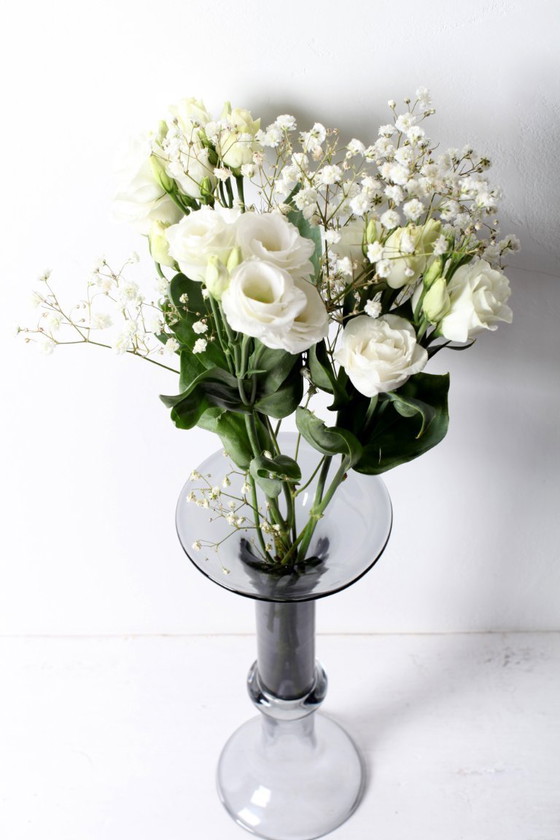 Image 1 of Vintage tweekleurige glazen vaas uit het midden van de 20e eeuw, Portugal, jaren 70.