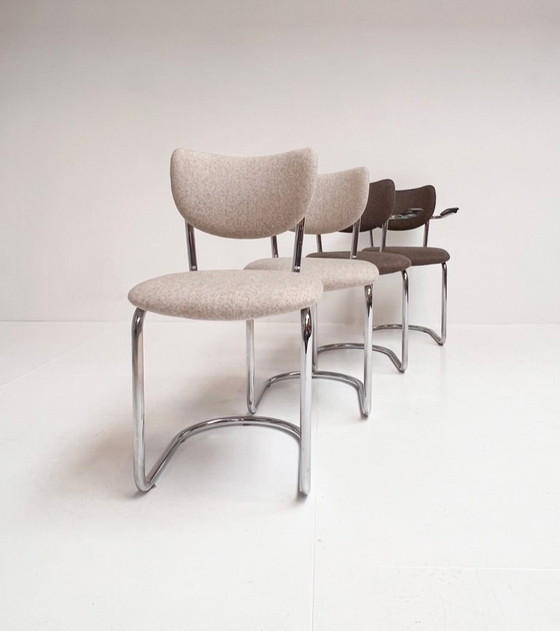 Image 1 of Juego de 4 sillas De Wit con estructura tubular retapizadas, años 60