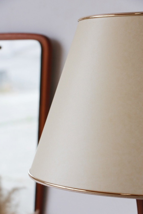 Image 1 of Vloerlamp van teak en messing uit de jaren 60 - Vintage verlichting