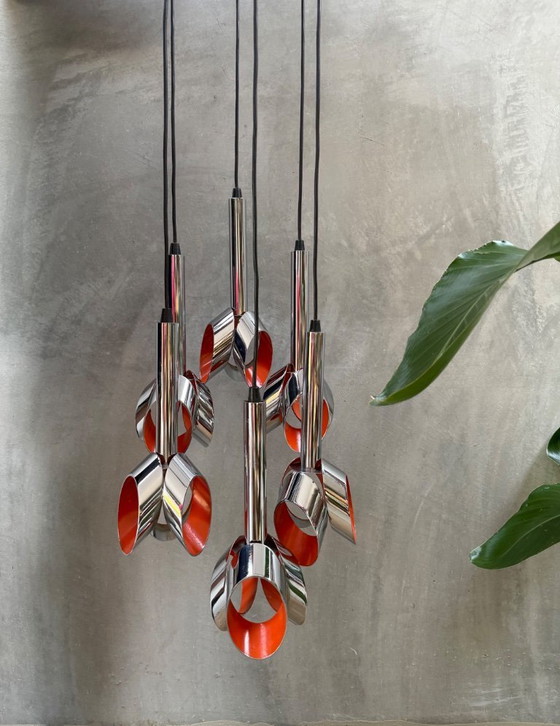 Design vintage - Lampe à suspension RAAK Amsterdam Tulip Cascade – Chrome (photo 9 of 15)