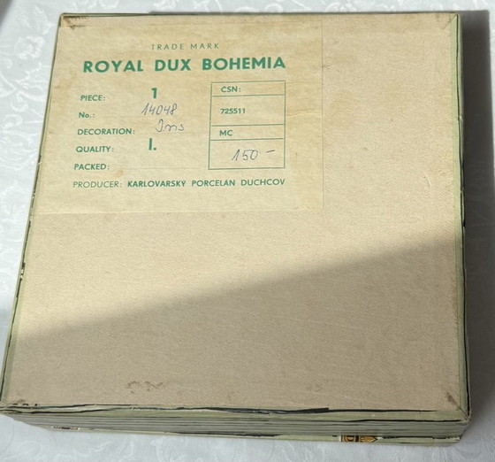 Cendrier Royal Dux en porcelaine or cobalt, boîte d'origine – Accessoires de table (photo 11 of 12)