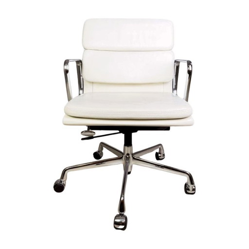 Original Vitra EA 217 Bürostuhl Charles Eames leder weiß Chefsessel