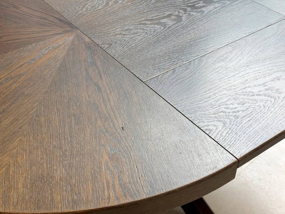 Image 1 of Mesa redonda de mediados de siglo de Girsberger en acabado oscuro, década de 1980