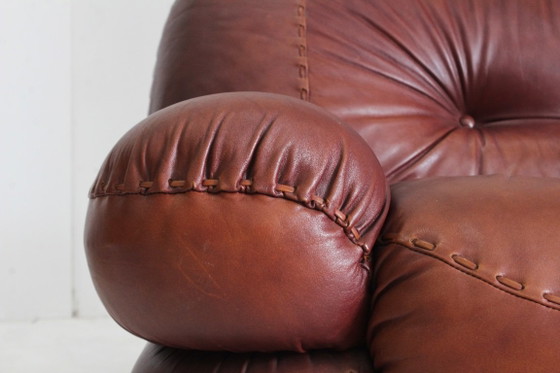 Vintage Sapporo Italian Leather Sofa Mobil Girgi 1970s – 3-5 zitsbanken (photo 5 of 8)