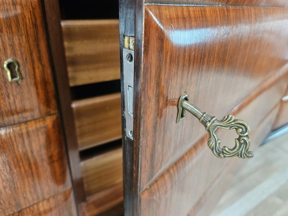Vittorio Dassi Rosewood Credenza With Black Glass Top, Italian 1940 – Vittorio Dassi Mobili Moderni (photo 26 of 36)