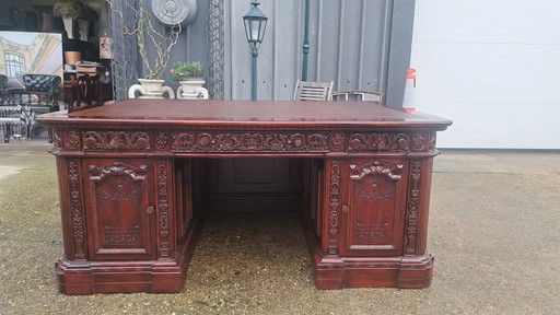 Large Presidential, Baroque Style Desk, Partner Desk Writing Table Dim. 185x125 and 82cm High