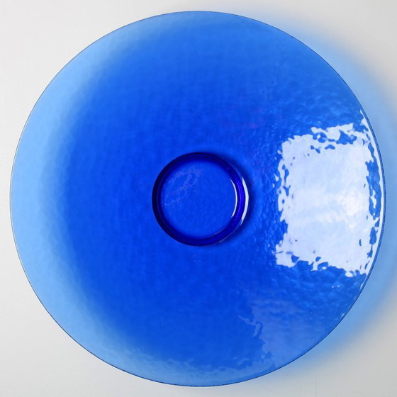 Image 1 of Mid-Century Murano Glass Plate: Cobalt Blue Guido Ferro Centerpiece