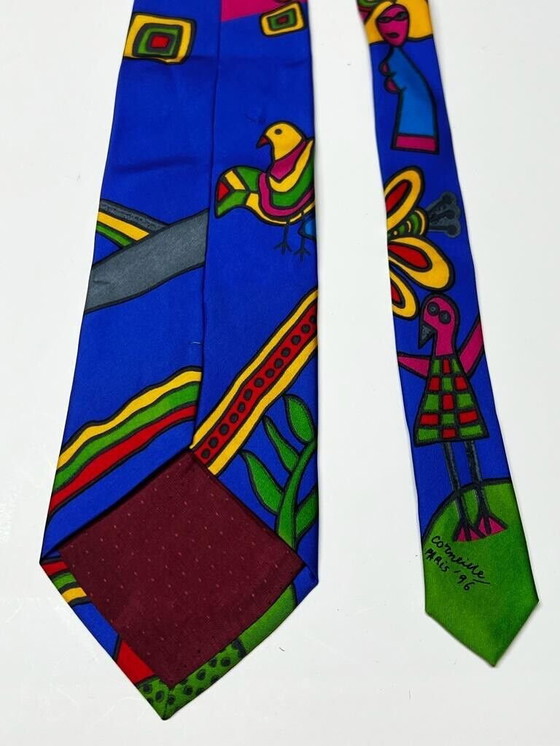 Image 1 of Guillaume Corneille (1922-2010) Cravatta: Donna e uccelli 1996