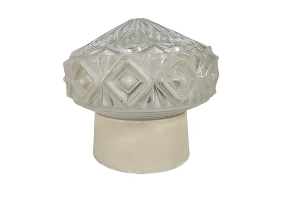 Image 1 of Mid Century - 'Diamond Cut' - flush mount - plafonniere - 70's 
