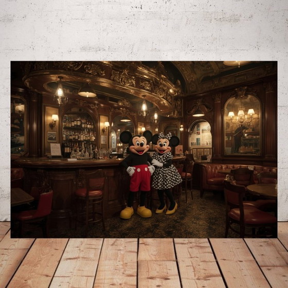 Image 1 of Fotografía impresa en plexiglás / Edición limitada / Street art / Mickey y Minnie / Decoración original / Pop art / Art Déco