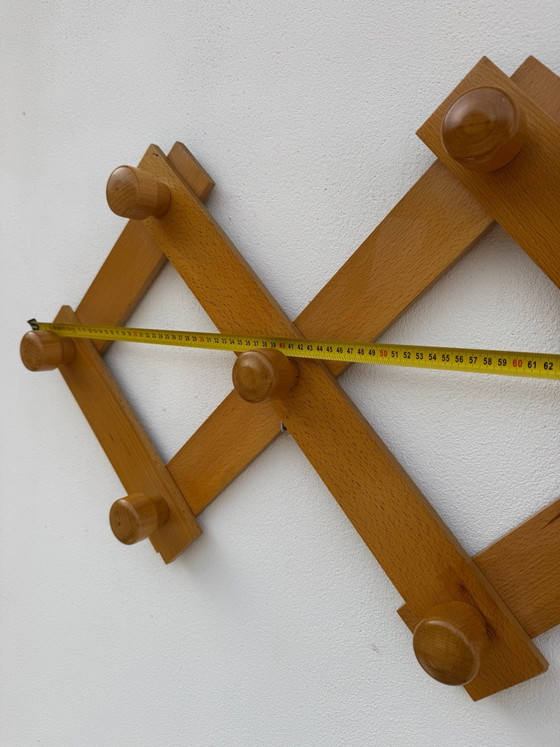 Appendiabiti vintage a fisarmonica da parete, Legno, Dorato (foto 8 di 15)