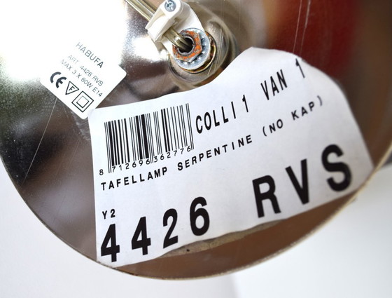 Image 1 of Lampada da tavolo Habufa Serpentine - Mid-Century Modern - Tre sorgenti luminose - Acciaio inossidabile