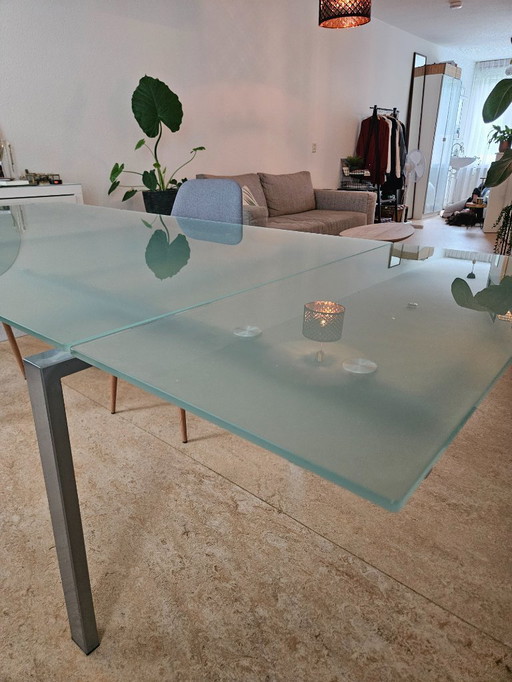 Table en verre design Effezeta - table extensible