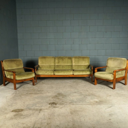 Vintage Danish sofa/seating group - walnut - 60s/70s