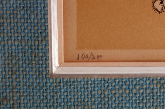 Image 1 of Lithograph by Françoise Muller, on Vellum Paper, 1970s