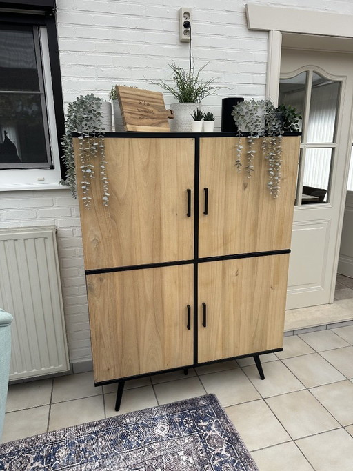 Mobile contenitore Xooon Kinna a 4 ante — Legno di tram affumicato – buffetkasten, Wood