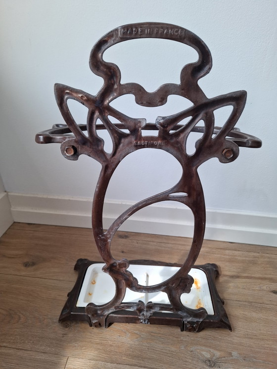 Image 1 of Art Nouveau franse paraplustandaard/bak, prachtige orginele conditie!