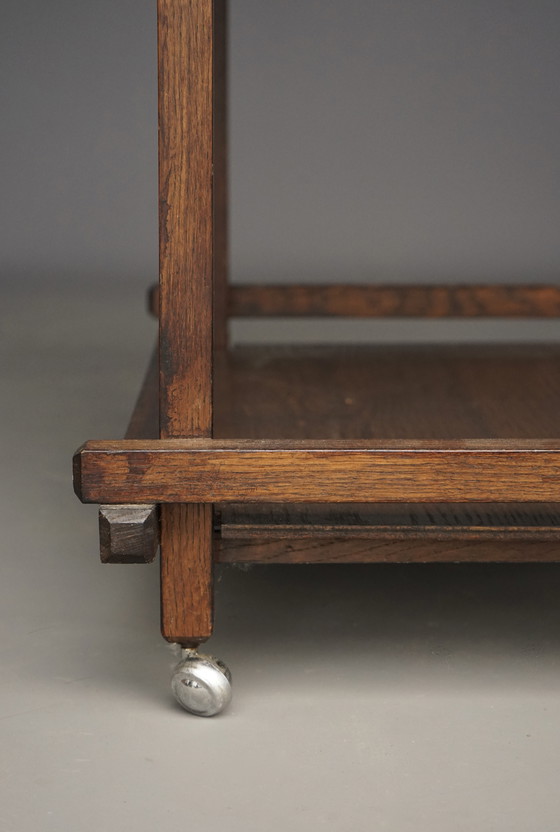 Image 1 of Chariot à thé moderniste en chêne. 1950s