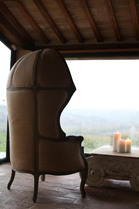 Paire de Restoration Hardware Versailles Chairs - État parfait, Fauteuils, Coton, Gris (photo 4 sur 5)