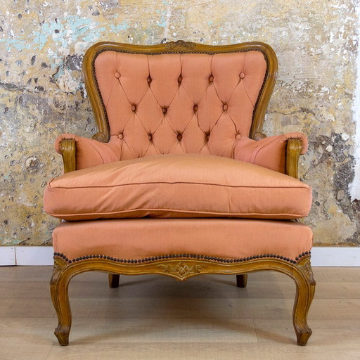 Fauteuil néoclassique en noyer, années 1930