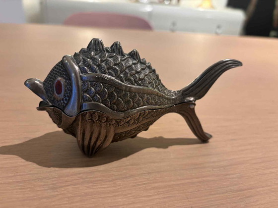 Image 1 of MCM Metal Fish Box, originariamente un posacenere