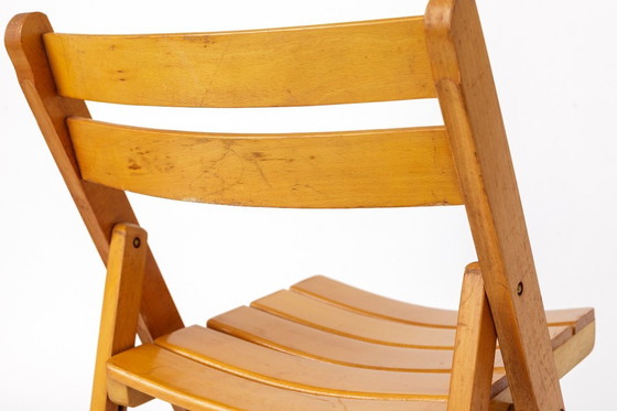Image 1 of 1 of 4 Vintage Folding Chair, 1950s–1960s German Design, Beech Wood, Mid-Century Modern Chair