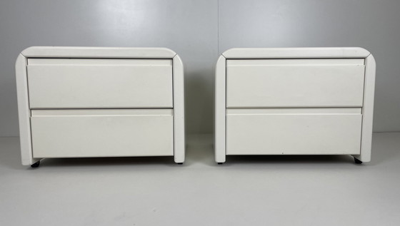 Image 1 of 2 X Vintage Space Age Nightstands White Wood