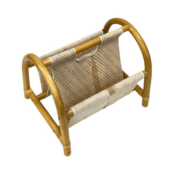 Image 1 of Vintage bamboe tijdschriftenrek – boho-stijl / Mid-Century Modern, jaren 70