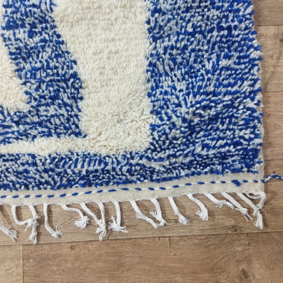 Image 1 of Blue Abstract Berber Rug – Blue Abstract Berber Carpet | 310 × 200 cm