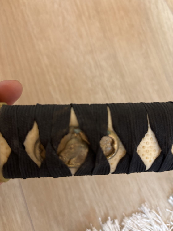 Image 1 of Decorative Daishō samurai sword set with wooden stand