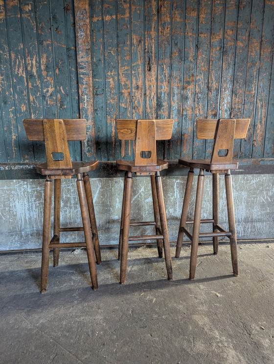 Image 1 of Midcentury brutalist barstools, 1970s