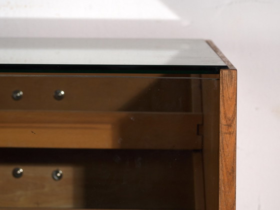 Vintage Twenty-Drawer Counter Chest, Central Europe, circa 1950, Storage cabinet, Glass, Brass, Black (photo 18 of 21)