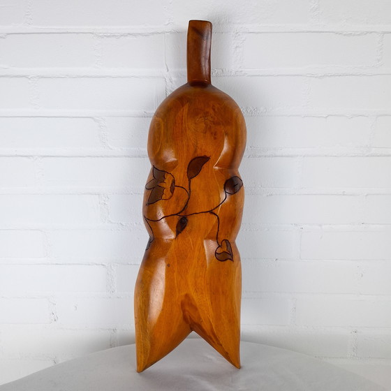 Image 1 of Vassoio porta snack in legno vintage con scomparti, anni '70