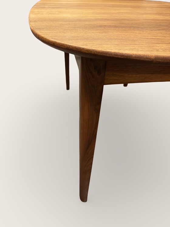 Image 1 of Extendable oval dining table - teak/walnut - A.A. Patijn for Zijlstra, 1950s