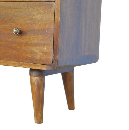 Commode in massief mangohout met kastanjehouten look