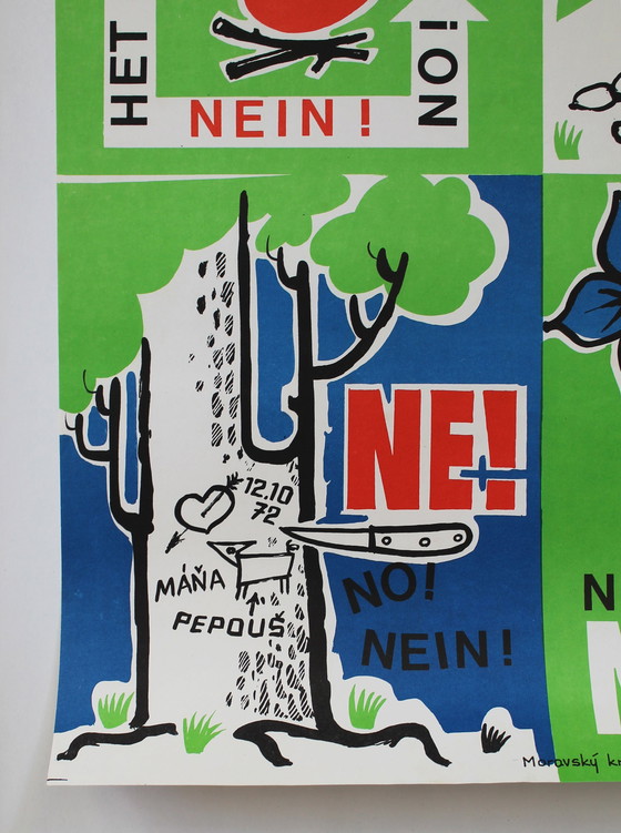 Image 1 of Touristisches Informationsplakat aus den 1970er Jahren NO! HET! NEIN!