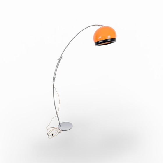 Image 1 of Original Space Age Bogenlampe 1970 orange Stehleuchte Midcentury
