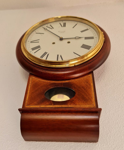 Comitti wall clock drop dial beautiful wood good condition