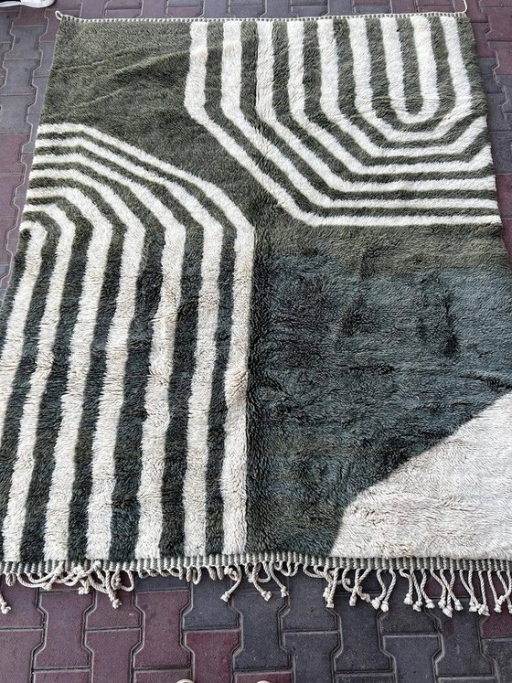 Off-white marokkanischer Teppich mit geometrischen Mustern, 160cm x 260cm – Teppiche & Läufer, Wool (photo 3 of 8)