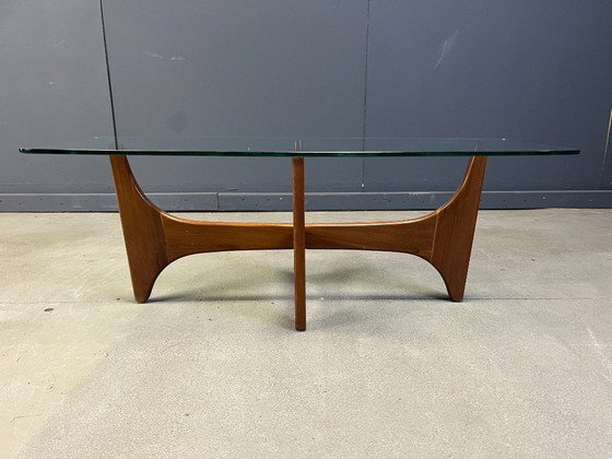 Image 1 of Table basse scandinave en teck et verre, années 1960