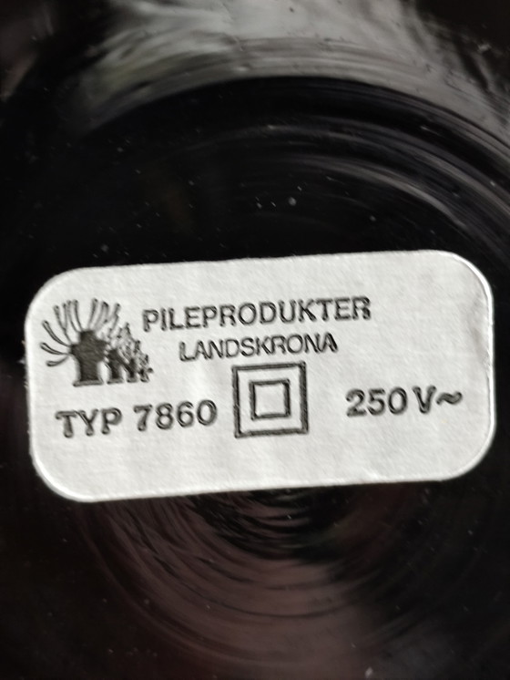 Image 1 of Vintage tafellamp in Space Age-stijl, oranje gerookt glas, Zweden, jaren 70.