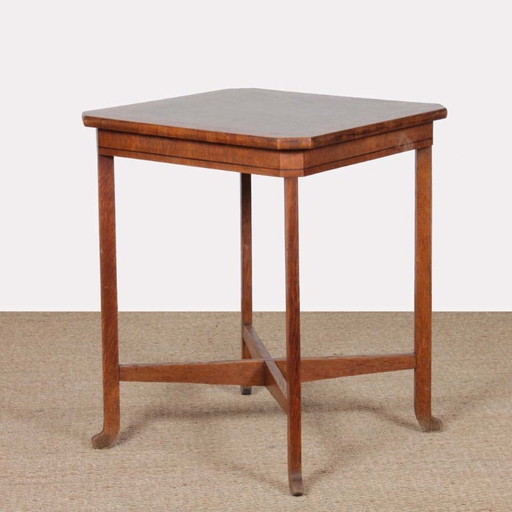 Vierkante marqueterie speeltafel, begin 20e eeuw