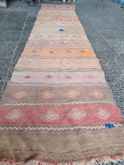 Kilim turco tessuto a mano 280x61 cm